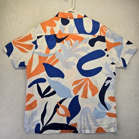 Porter & Ash Hawaiian Shirt Mens XL Linen Button Up Floral Short Sleeve - Picture 5 of 7